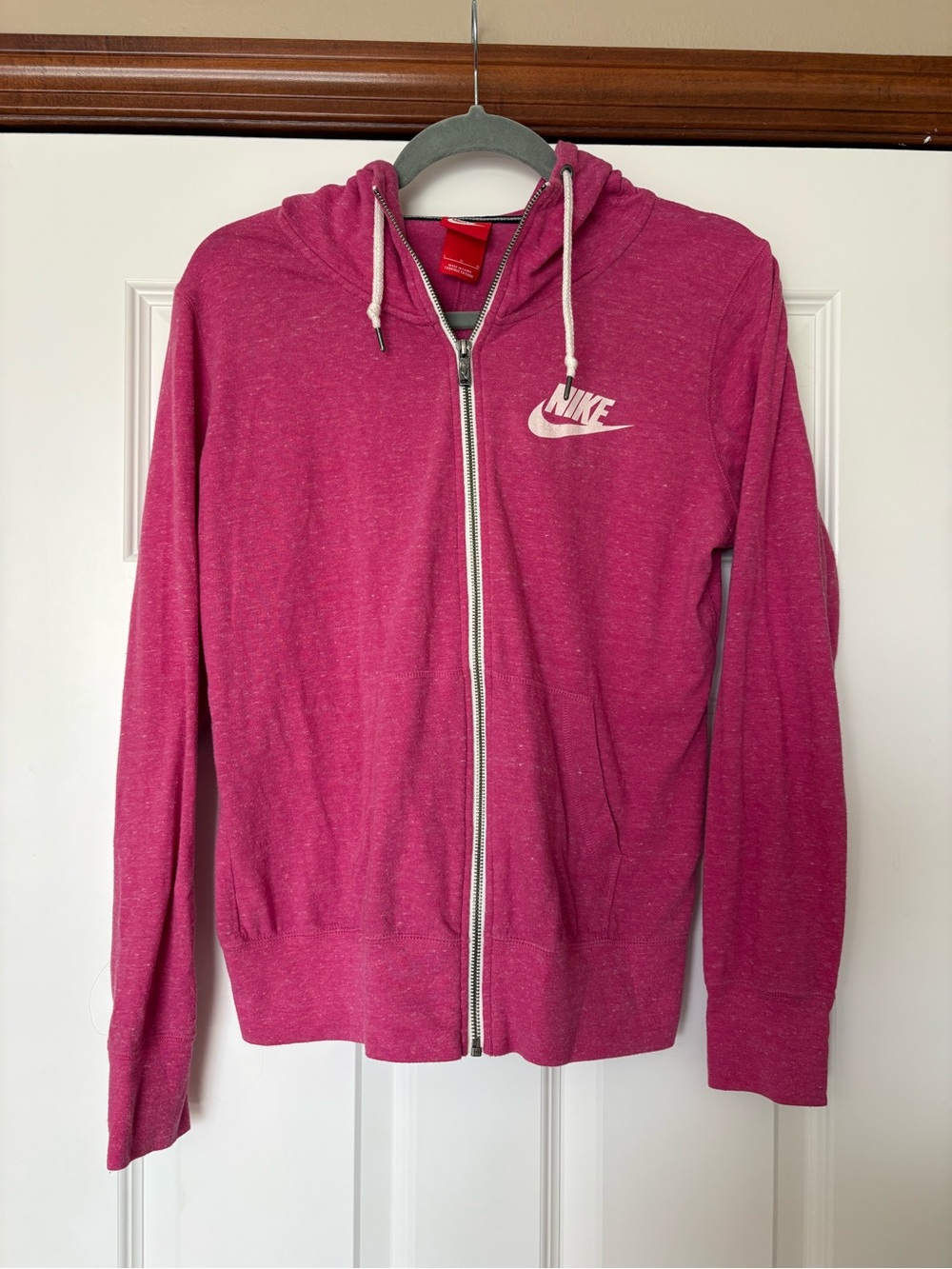 Nike Hot Pink Full-Zip Hoodie with White Logo Tag